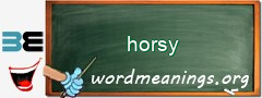 WordMeaning blackboard for horsy